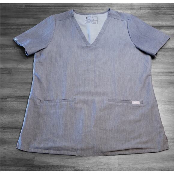 Figs Tops - FIGS Casma Scrub Top Women’s Large Graphite 3-Pocket EUC